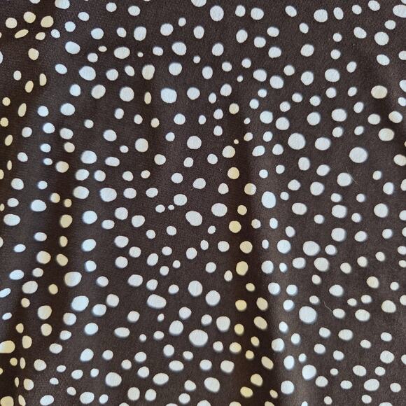 Vintage 90s Milkmaid Style Midi Dress Size XL Brown Dots Fairy Whimsygoth Beyer - Picture 6 of 9